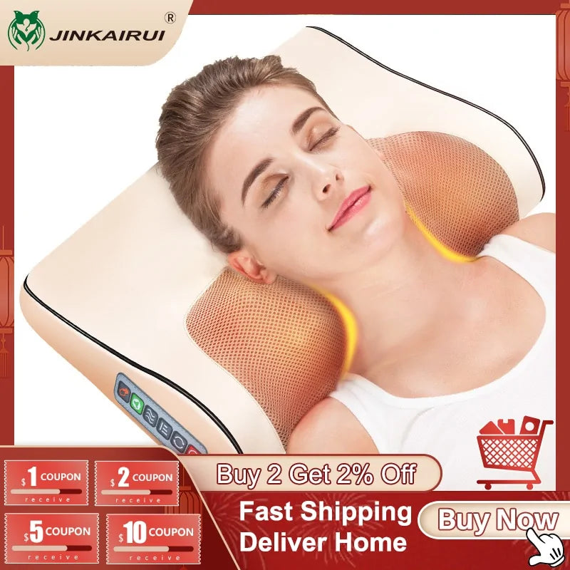 Infrared Shiatsu Massage Pillow for Neck, Shoulder, and Back